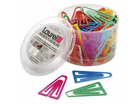Laurel Plastgem, Plast, 60mm sorterade färger 75/fp - Lyreco - Kontorsmaterial - Till skrivbordet - Gem