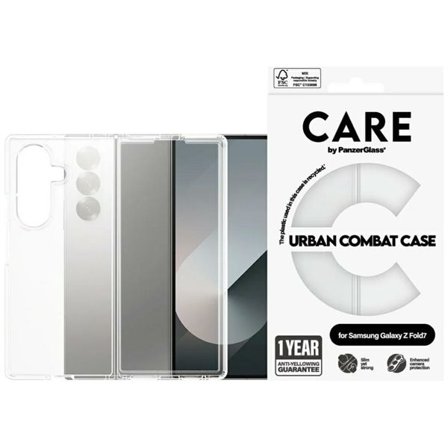 CARE by PanzerGlass Flagship Urban Combat-etui til Samsung Galaxy Z Fold 7 - Transparent