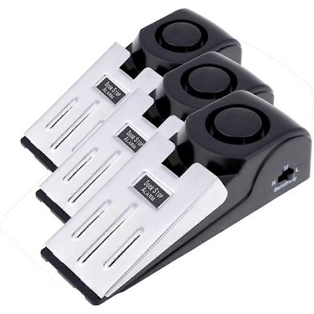 3-pack Säkerhetskil Dörrstopp Alarm Reseblockering Hem Säkerhetsvarning 120db (3-pack) MS-M68
