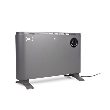 QLT Elektrisk konvektorkamin med WiFi – Radiator – Appstyrning – Grå