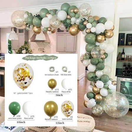 Ballonbuesæt Sage Green Balloons Garland Kit STYLE 2 STYLE 2