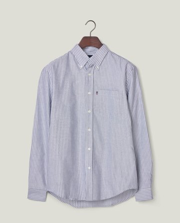 Lexington Gestreiftes Oxford-Button-Down-Hemd, Dunkelblau/Weiß