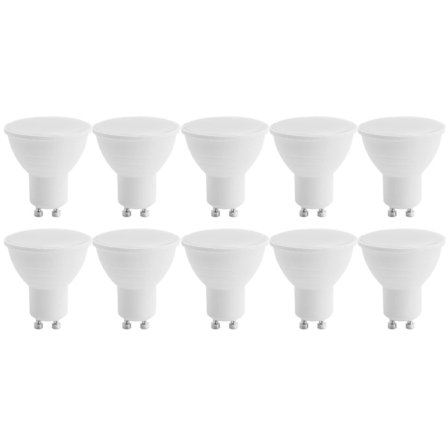 LED GU10 -valonheittimet, 5 W lämmin valkoinen 3000 K (vastaa 50 W halogeenia), energiansäästölamppu, 400 lm 120° säde, ei himmennettävä, 10 kpl