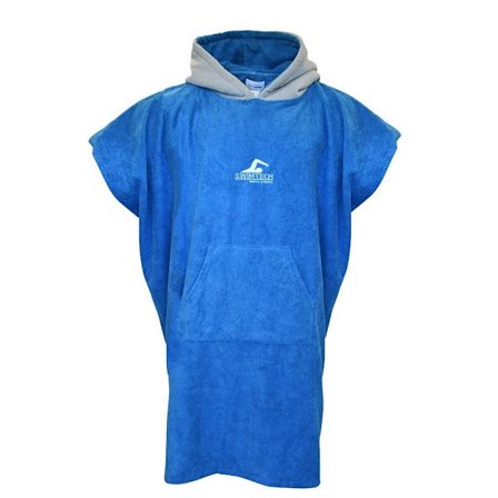 SwimTech Barn/Barn Microfiber Poncho En Storlek Blå/Grå