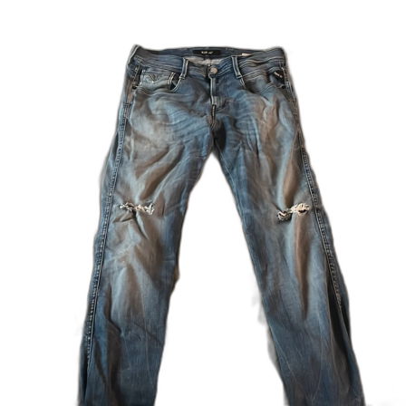 Blå Replay jeans med slitningar
