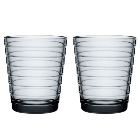 Iittala Aino Aalto glas 22 cl, grå, 2 stk. | KitchenOne
