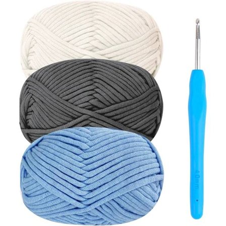 Tjockt Garn för Virkning Bomullsgarn 4 x 100g för Nybörjare Virkningsull Stickgarn