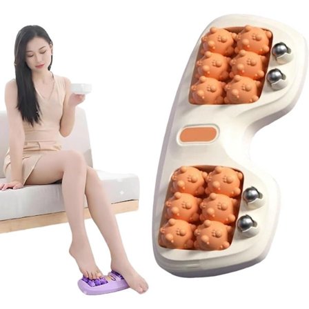 Kattens Potefotmassasjeapparat, 1 stk, Dobbel fotmassasjerulle, Fotmeridian, Bærbar, Magnetisk rulle, Avslapper hæler, Fotmassasjeapparat, 29 x 15 x 5