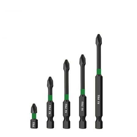 5-delt skruetrækkerbitsæt med krydskær (25/50/65/70/90 mm)