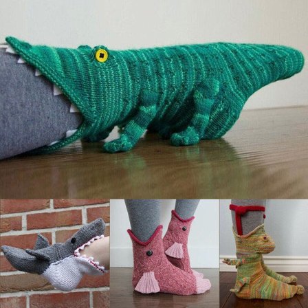 Kameleontti-sukat, unisex, hauskat sukat, neulotut eläinsukat, sisäsukat, talvisukat naisille ja miehille, vihreä kameleonttipari