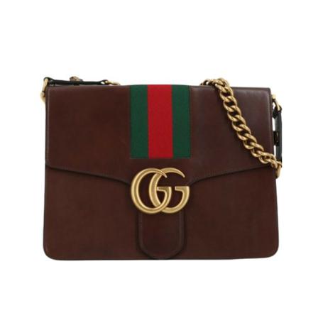 Gucci Vintage Pre-obned medium Taske in smooth leather Brun, Dame Vintage Tasker, Størrelse: ONE Size