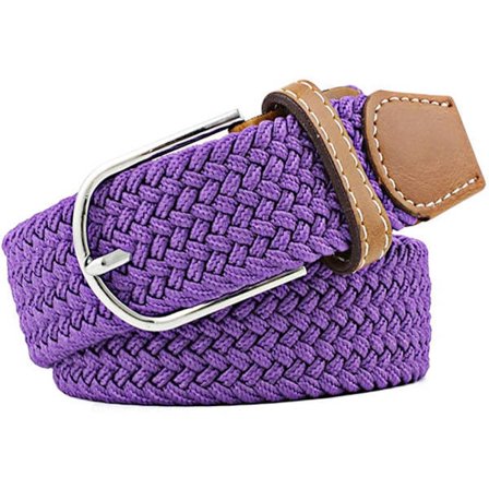 Flerfarget Elastisk Vevd Belte Casual Flettet Stretchbelte 20 Lila 20 Lila