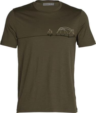Icebreaker Men's Tech Lite II Short Sleeve Tee Single Line Camp Men short-sleeved sweaters Green L