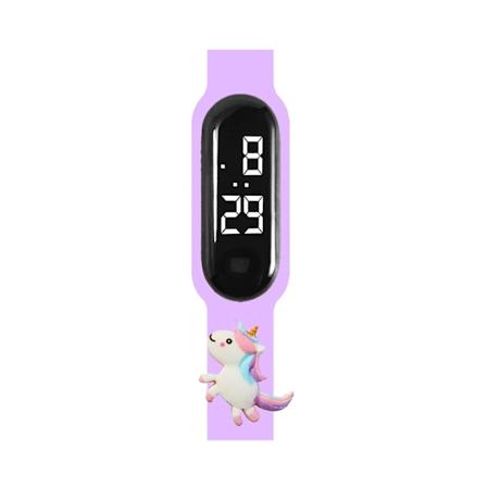 2024 Senaste Cartoon Unicorn Barn Smartwatch Vattentät Utomhus Sport Armband Barn LED Digital Elektroniska Klockor Presenter Gold