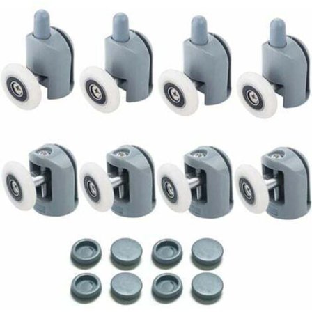 Brusekabineruller 23 mm skydedørsruller 4 top og 4 bund til badeværelseskabine