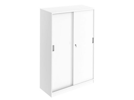 deNord Design Skjutdörrskåp 3xA4 800 mm vit - Lyreco - Kontorsmöbler och inredning - Skåp och hyllor - Skåp