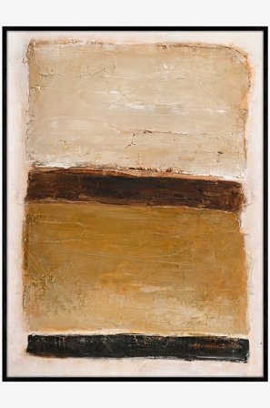 Malerifabrikken - Design Maalaus / Ochre Square / 90x120 Cm / Musta kehys - Ruskea - Taulut - 90X120 - - Homeroom