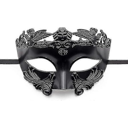 Svart Maskeradmask för Män - Romersk Grekisk Mytologi Ventiansk Mask Halloween Cosplay Karneval