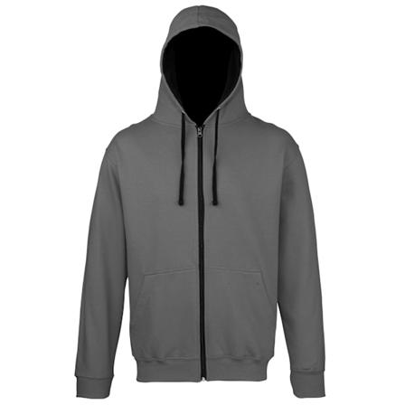 Awdis Herr Varsity Huvtröja / Hoodie / Zoodie 2XL Char Charcoal/ Jet Black 2XL