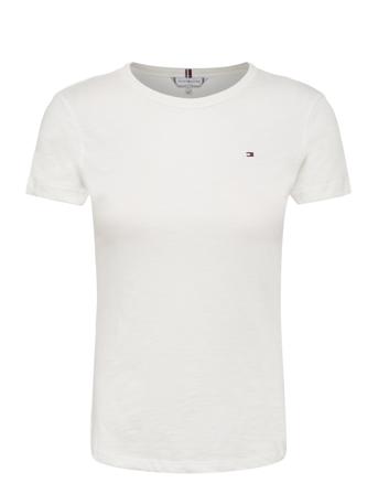 1985 Slim Slub C-Nk Ss T-shirts & Tops Short-sleeved Hvit Tommy Hilfiger*Betinget Tilbud