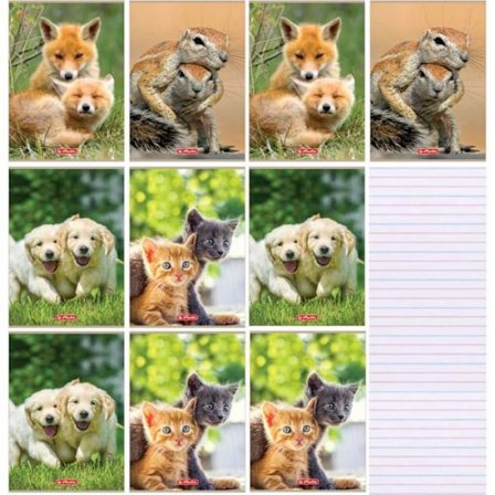 Anteckningsbok - Herlitz A4/32K loggbok, djurmönster (10 stycken)