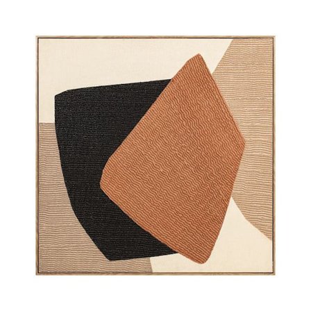 Seinätaide canvas 80x80cm, ruskeanbeige puukehyksillä