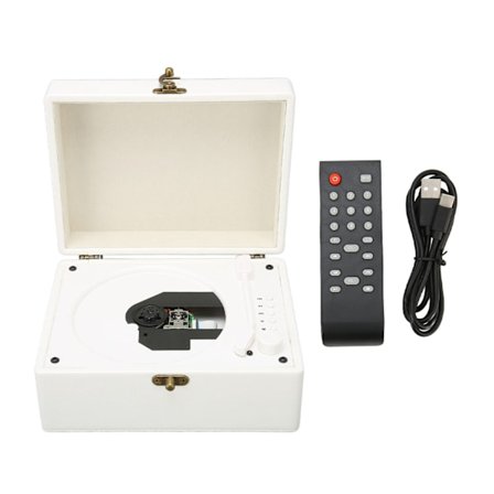 Bluetooth CD-spelare med AUX USB-uttag, hörlursuttag, CD-inspelare med fjärrkontroll för hem, barn, vuxna, studenter, vit