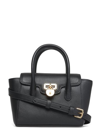 Pebbled Leather Small Tanner Satchel Black Lauren Ralph Lauren