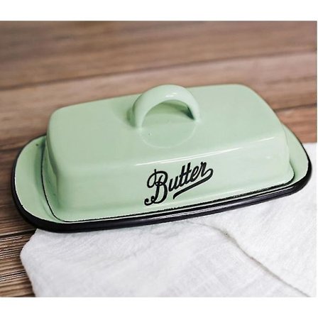 Keskikokoinen Retro-Emaloidu Kansi Snack-Tarjotin Keittiön Voirasia