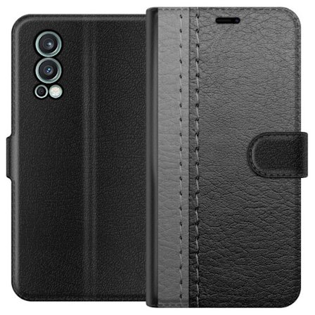 Yhteensopiva Lompakkokotelo OnePlus Nord 2 5G Musta & Harmaa Nahka
