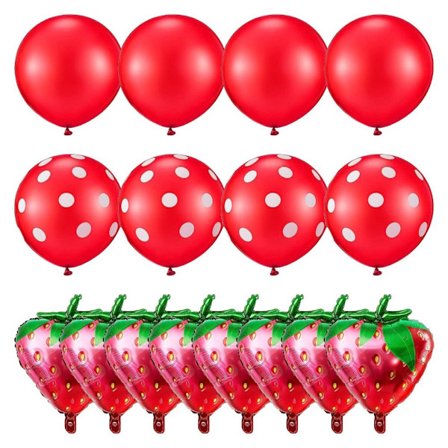 Jordbærballonger Frukt Jumbo Folieballonger Jordbærtema