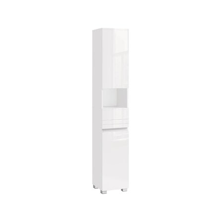 Rootz Classic White Badeværelsesskab - Opbevaringsenhed - MDF møbel - 10 kg bæreevne - 30 cm x 30 cm x 170 cm