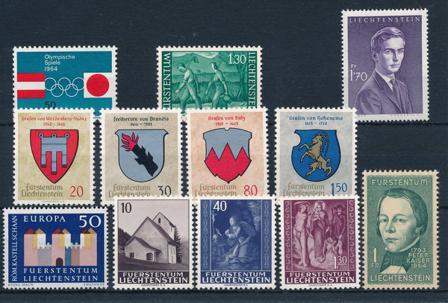 Liechtenstein årgang 1964 postfrisk
