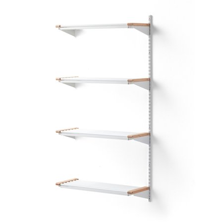 Wandgarderobenschrank JEPPE mit 4 Schuhböden, Anbauelement, 1790x900x310 mm, weiß/birke
