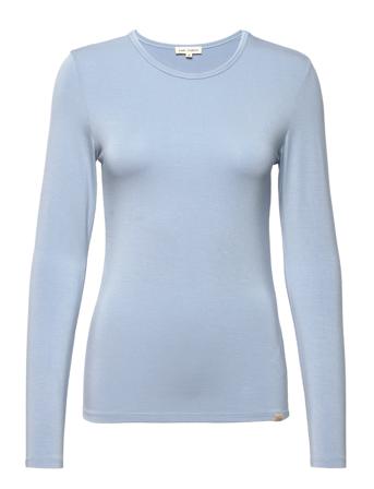 Espenelope Ls O-Neck Slim T-Shirt Langærmet T-shirt Blå Esme Studios