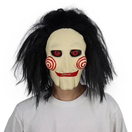 Skräckdemon Jigsaw Sågmask Cosplay Spiral: Från Saw-boken Läskiga Mördare Latexhjälm Halloweenfest Kostymrekvisita