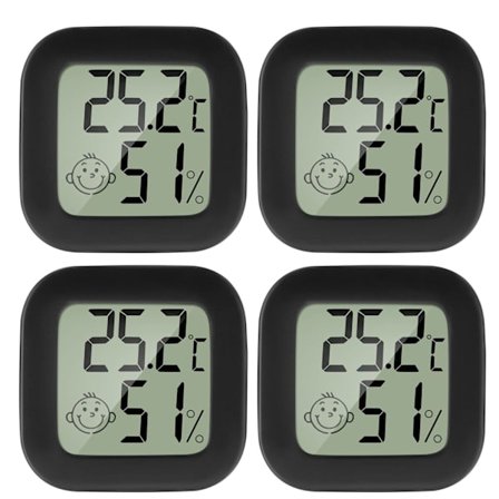 4 kpl Mini LCD Lämpömittari Hygrometri Sisätilojen Digitaalinen Lämpötila Kosteus Erittäin Tarkka Kannettava -50°C~70°C 10%~99% RH yhteensopiva 