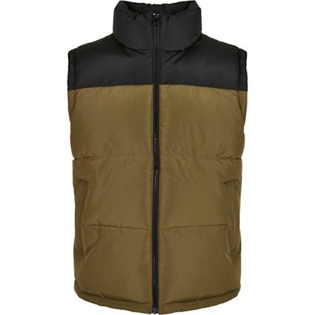 Jacka - Urban Classics - Block Puffer - Svart/Olivegrön - Polyester - Herr