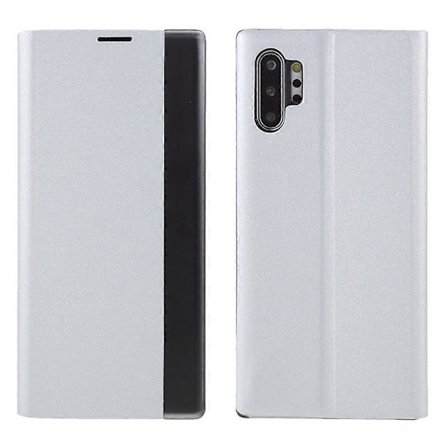 För Samsung Galaxy Note 10 Plus PU Läder Auto-absorberande Skal Visningsfönster Ställ Telefonfodral