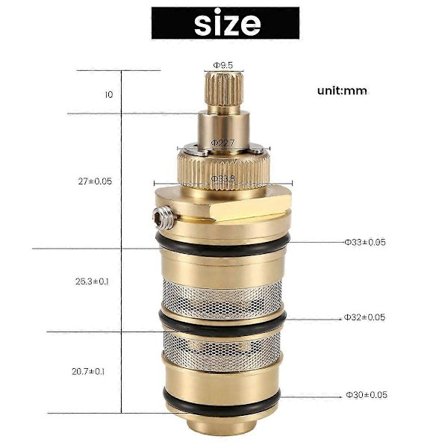 2025 Ny Modell Mässing Ersättning Termostatisk, Duschblandare Ventil Bar Reparationssats Badrum Vattentemperatur Kontr