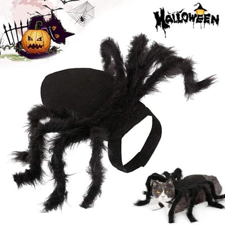 Pet Black Spider Costume Dog Cat Halloween Spider Cosplay Outfit