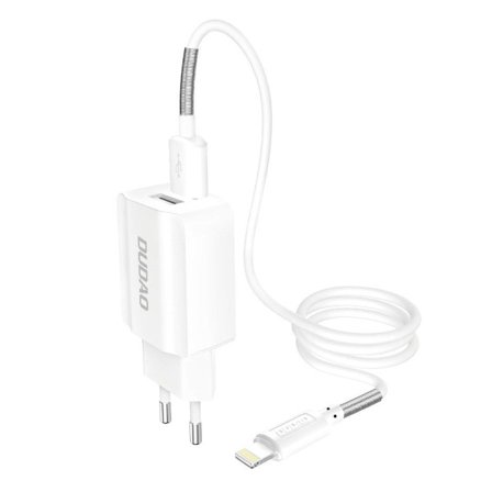 Dudao Väggladdare USB EU + Lightning cable - Vit