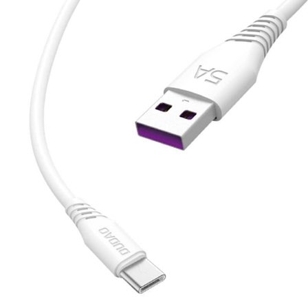 Dudao USB-A till USB-C Kabel 5A 2m - Vit