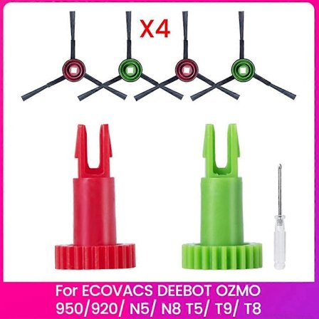 Sivuharjan moottorin napsautusvaihde ja sivuharja yhteensopiva ECOVACS DEEBOT OZMO 950/920/ N5/ N8 T5/ T9/ T8 -robottien kanssa V-WELLNGS