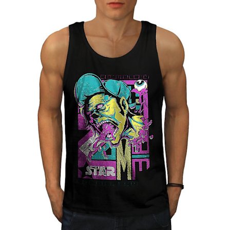 Star Creepy Urban Zombie Men Blacktank Top