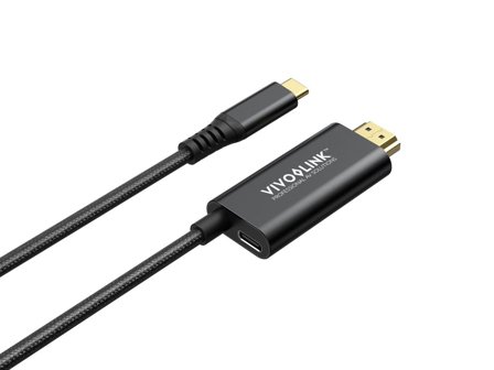 VIVOLINK USB-C to HDMI Cable with 100W