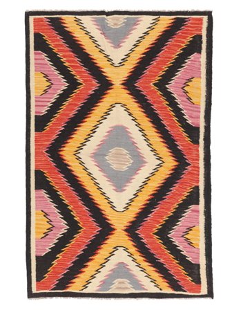 Håndvævet Kelim Moderne 96X147 Uldtæppe Sort/Rød Lille