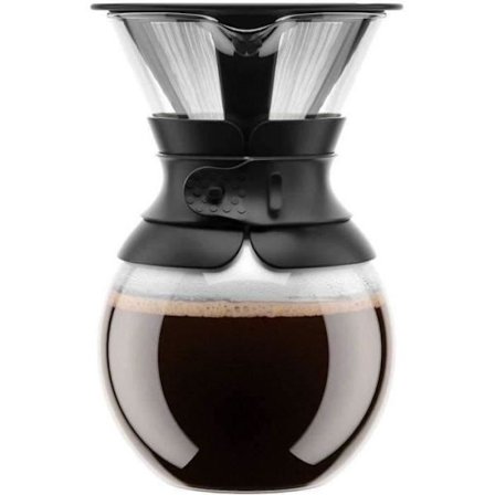 POUR OVER - BODUM kaffebryggare, rostfritt stål nät permanent filter, 1,0 l, 8 koppar