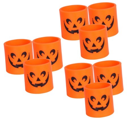 6 Pakke Stearinlys Halloween Telys LED Gresskarlys Gresskar Ønskelys Halloween Dekorasjoner Innendørs Skummel Dekorasjon Løs Ca