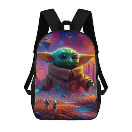 Ryggsäck SW288 Yoda Ryggsäck Vardagsryggsäck Skolväska Bokväska Portfölj Rucksack Axelväska Multifunktionell Laptop Ryggsäck 17 Tum För Barn 